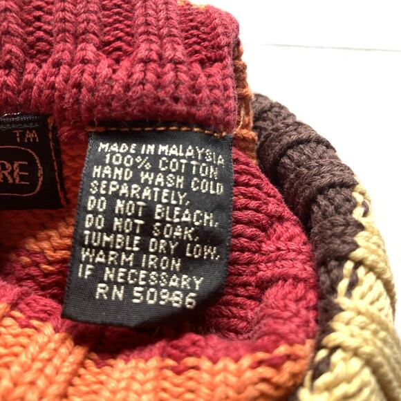 Vintage Jeanne Pierre Turtleneck Sweater Womens Medium Multi Striped Y2K - Picture 3 of 10